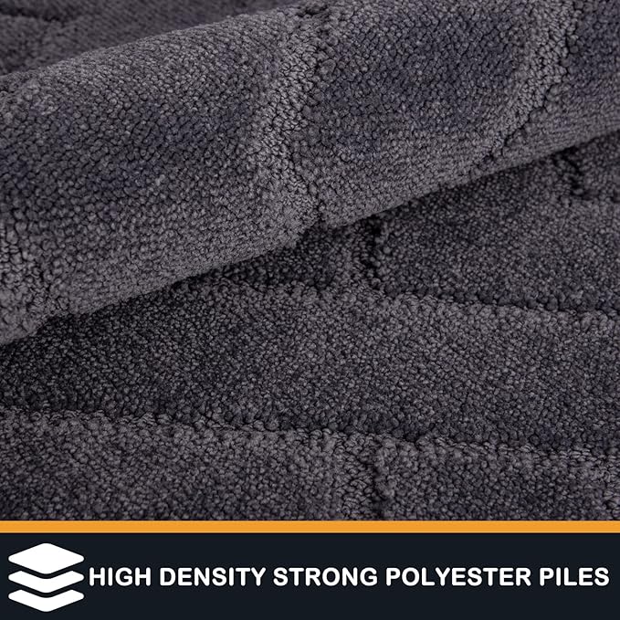 PURRUGS Easy Care Area Rug 6ft x 9ft, Non-Slip Machine Washable Entry Rug, Stain Resistant Accent Rug for Hallway, Bedroom, Living Room and Mudroom, Grey