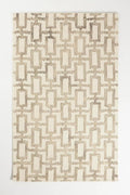 Hand-Tufted Wool Marengo Rug in Taupe – Geometric Patterned Carpet for Living Room, Bedroom & Study – Soft & Durable– 3 x 5