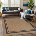 Beverly Rug Easy Jute Bordered Rug 5x7 Washable Durable Indoor Outdoor Area Rugs for Living Dining Room Patio Office Stain Resistant Non Shedding Casual Indoor Outside Carpet 5 x 7 Natural