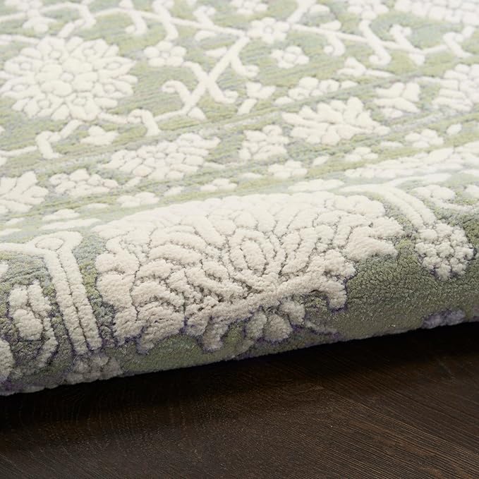 Nourison Home Grace Sage 5'3" x 7'3" Area Rug - Easy Clean, Non Shedding, Bed Room, Living Room, Dining Room, Kitchen (5' x 7')