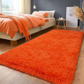 Fluffy Area Rugs for Living Room, Soft Shaggy Carpets for Living Room, Upgrade Anti-Slip Fuzzy Rugs for Kids' Room, Perfect Decor for Modern Home Orange 2x6 Feet