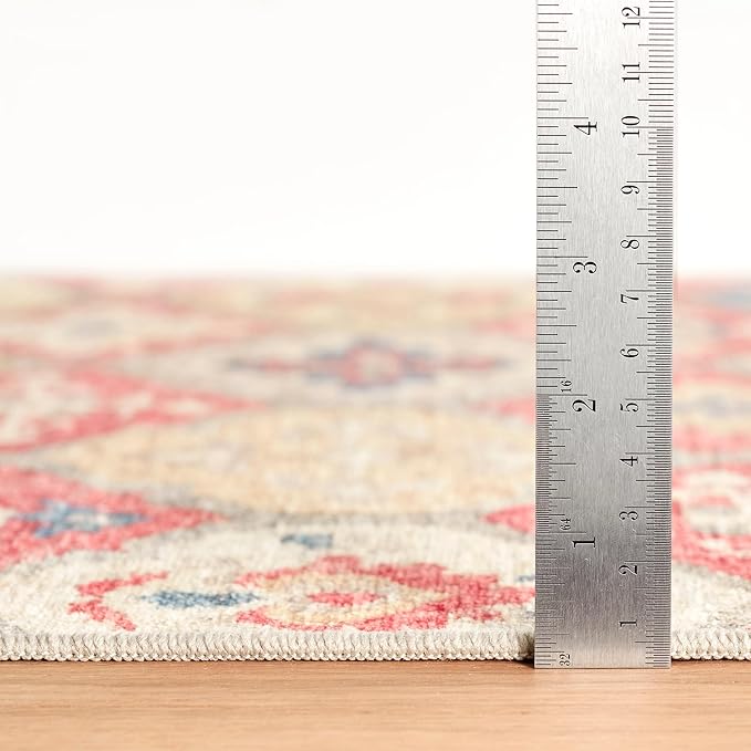 Dash & Albert Pali Multi Machine Washable Rug, 7.5 X 9.5 Feet, Multicolored/Oranges Geometric Pattern