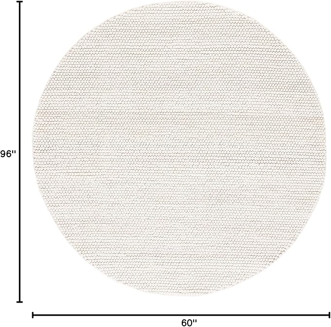 SAFAVIEH Natura Collection Area Rug - 5' x 8' Oval, Ivory, Handmade Wool Blend, Textured Design, Ideal for Living Room, Bedroom, Dining Space (NAT620A)