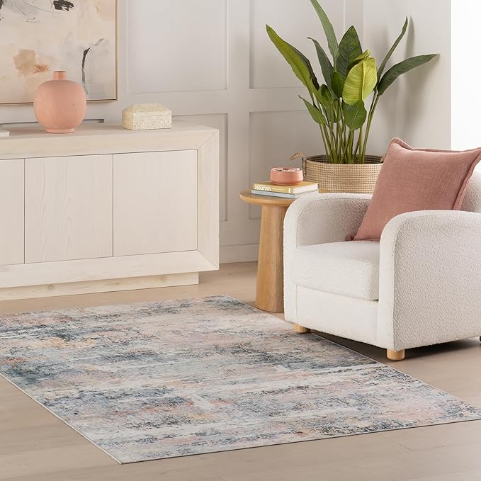 Dash & Albert Blaire Mineral Machine Washable Rug, 3 X 5 Feet, Multicolored Graphic Pattern