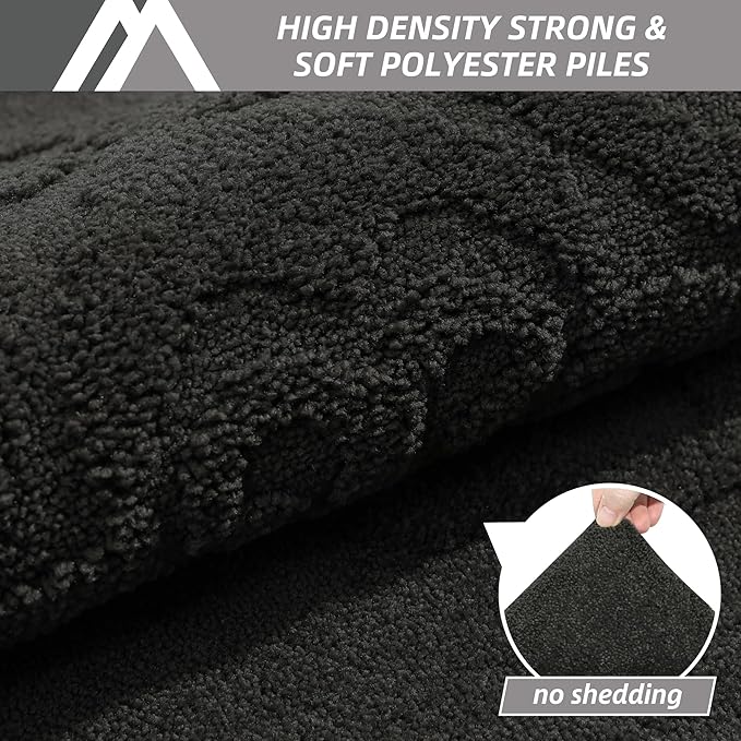 COSY HOMEER Door Mat 36”x60”,Absorbent Dirt Trapper Entryway Rugs,Non-Slip Welcome Mat,Washable Entry Rugs,Low Pile Doormat for Front Back Door,Wet Shoes & Paws,Black