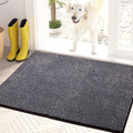 PURRUGS Dirt Trapping Door Mat 24" x 35.5", Non-Slip Machine Washable Entry Rug, Shoe Scraper, Dog Doormat, Super Absorbent Welcome Mat for Front & Back Door, Muddy Shoes & Paws, Bluish Grey-Black