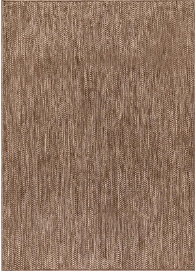 CAMILSON Outdoor Rug 5x7 Modern Area Rugs for Indoor and Outdoor Patios and Porches - Waterproof, Washable, Non-Shedding, Easy-to-Clean Outside Carpet (5 x 7, Solid - Jute)