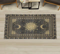 Ambesonne Sun and Moon Decorative Rug, Bohemian Art Design of Crescent Solar Ornament Esoteric Stars, Quality Carpet for Bedroom Dorm and Living Room, 2' 2" x 3' 7", Charcoal Grey Sand Brown