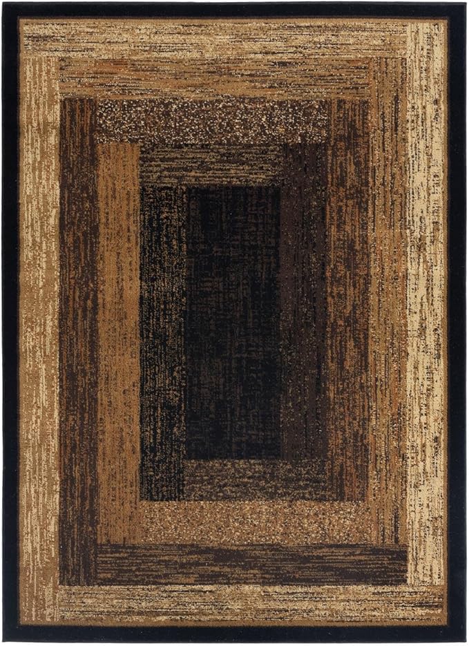 Home Dynamix Royalty Vega Contemporary Geometric Area Rug, Black/Beige, 5'2"x7'2"