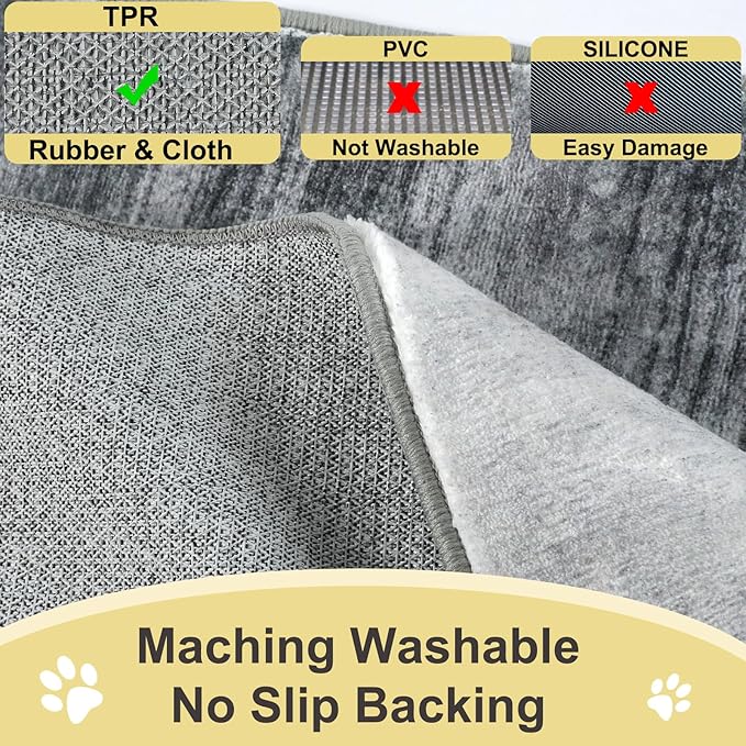 COMSLE Door Mat Soft Absorbent Indoor Front Entryway Rug Machine Washable Entrance Mats for Muddy Paws Non Slip Throw Rugs 24" x 48" Doormat for Inside Foyer Bedroom - Gray
