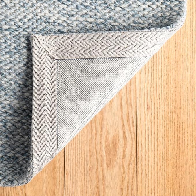 Dash and Albert Loggia Sky Wool Area Rug - 5' x 8' Sky Blue Solid Handwoven Accent Rug - Durable, Lightweight, Dining Room, Living Room, Bedroom - Premium Luxury Hotel Quality Soft Breathable