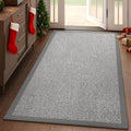 Washable Runner Rug 3x5 Jute Like Entryway Indoor Runner Mat Rugs Non Slip, Woven Soft Farmhouse Area Boho Floor Carpet for Hallway Kitchen Laundry Hall Backdoor Bedroom Living Room, Grey