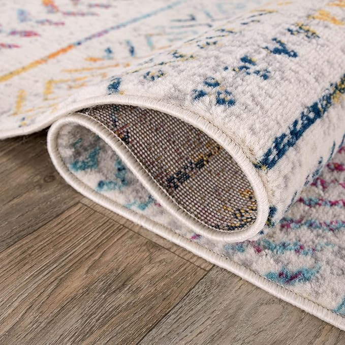 Rugshop Geometric Boho Area Rug – Multi Tribal Pattern, Perfect for Living Room, Bedroom, Dining Room, 5x7