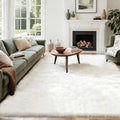 8x10 Solid Fluffy White Area Rug – Washable, Durable, Extra Large Living Room Rug, Non-Slip High Pile Shag Rugs for Bedroom, Playroom, Nursery Rooms, Kids Room, Soft Indoor Floor Carpet Decor