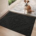 COSY HOMEER Door Mat 20”x32”,Absorbent Dirt Trapper Entryway Rugs,Non-Slip Welcome Mat,Washable Entry Rugs,Low Pile Doormat for Front Back Door,Wet Shoes & Paws,Black