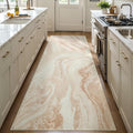 Ciicool 2x6 Washable Runner Rug, Modern Abstract Soft Hallway Rugs Runner, Non-Slip Thin Accent Rug Lightweight Light Brown Beige Print Distressed Carpet for Laundry Entryway Bedroom Kitchen Indoor