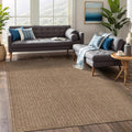 Beverly Rug Easy Jute Natural Rug 6x9 Solid Washable Durable Outdoor Indoor Area Rugs for Living Dining Room Patio Office Stain Resistant Non Shedding Casual Indoor Outside Carpet (6 x 9 Natural)