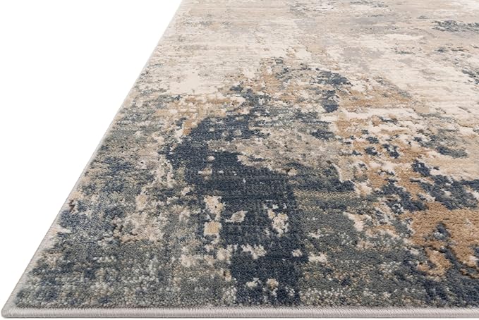 Loloi Teagan Collection TEA-06 Sand/Mist 6'-7" x 9'-2" Area Rug, Large, Soft Neutral Rug, High-Traffic for Living Room, Bedroom, Home Office, Dining Area