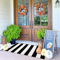 KOZYFLY Black and White Striped Runner Rug 2x4.3 Ft Washable Hallway Runner Rug Farmhouse Kitchen Hand Woven Cotton Indoor Outdoor Rug for Front Door Kitchen Hallway Bedroom Laundry Room