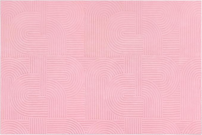 Pauwer 6x9 Washable Area Rugs for Living Room Modern Pink Solid Color Soft Fluffy Rugs for Bedroom Non Slip Boho Accent Indoor Mat Floor Carpet Cover for Kids Room Dining Room Kitchen Office, Pink