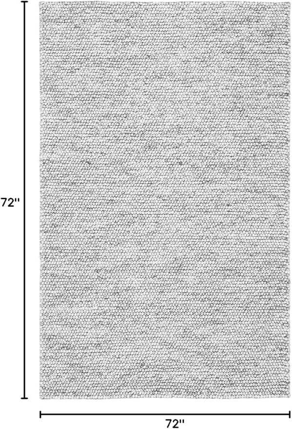 SAFAVIEH Natura Collection Area Rug - 6' Round, Light Grey & Ivory, Handmade Wool Blend, Textured Design, Ideal for Living Room, Bedroom, Dining Space (NAT620G)