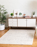Unique Loom Isabella Collection Area Rug - Adjani (4' 1" Square, White/ Blue)