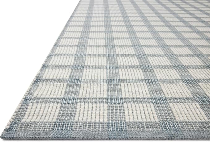 Loloi Magnolia Home by Joanna Gaines Ryder Collection RYD-02 Blue/Ivory 9'-3" x 13' Area Rug