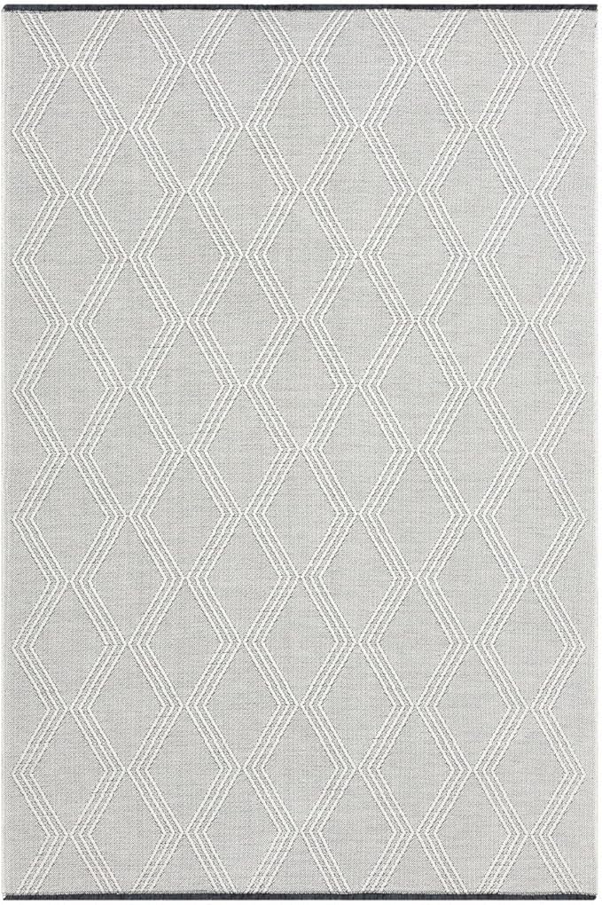 LUXE WEAVERS Modern Farmhouse White 9x12 Washable Area Rug, Anti-Slip Diamond Pattern Carpet