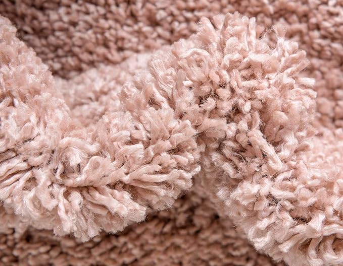 Unique Loom Davos Shag Collection Area Rug - Solid (5' 3" x 8' Rectangle, Dusty Rose)