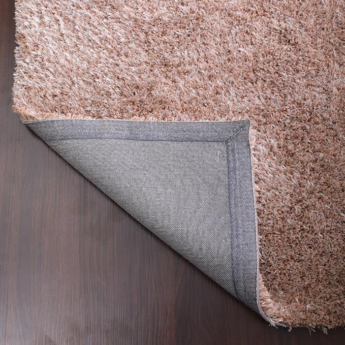 Rugsotic Carpets Hand Woven Flat Weave Kilim Wool 6'x9' Area Rug Solid Light Brown D00111
