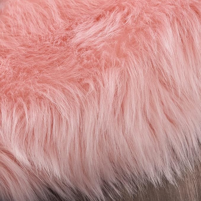 Latepis Pink Rugs for Bedroom Girls Washable Runner 2x6 Faux Fur Rug Soft Furry Rugs Fluffy Throw Sheepskin Rug Cute Room Décor Cushion, Runner