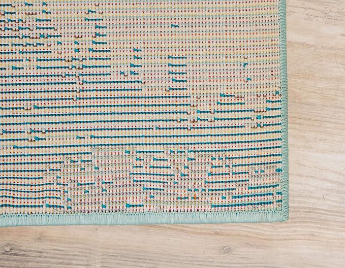 Unique Loom Positano Collection Coastal Modern Fish Light Blue Runner Rug (2' x 7')