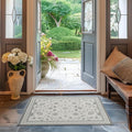 EVERGRACE Area Rugs for Entryway 2x3, Boho Floral Faux Wool Indoor Outdoor Small Rugs, Washable Rugs for Bedroom Bathroom Laundry Doormat, Low Pile Floor Mat Carpet for Home Decor, Cool Gray