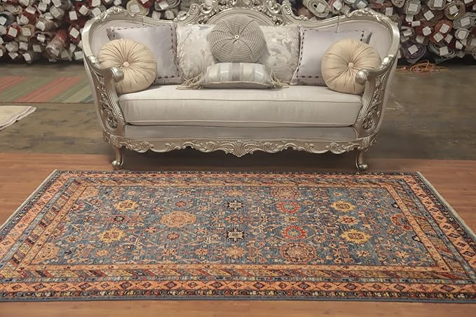 Traditional Collection 7' 11'' X 4' 11'' Rug Rug, All-Over 100% Wool Carpet for Home Décor, Foyer and Hallway