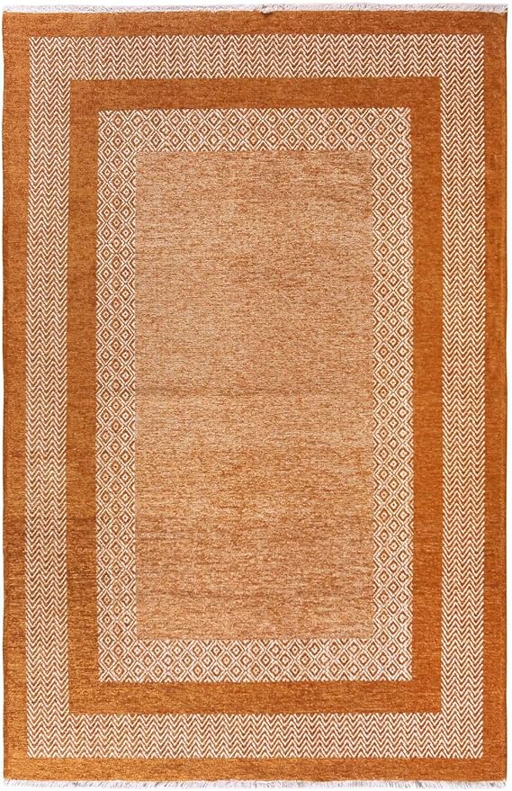 Alfa Rich 3x5 Burnt Orange Washable Area Rugs for Living Room Bedroom Kitchen Cotton Decor Runner