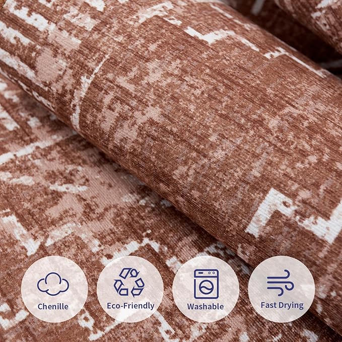 ILANGO Moroccan Area Rugs 3'x5' for Living Room Machine Washable Modern Rugs with Rubber Backing Non Slip Carpet for Dedroom Farmhouse Dining Room, Ultra-Thin, Foldable, Easy Clean