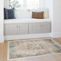 RUGGABLE Washable Vintage Area Rug – Kamran Coral 4x6, Stain-Resistant, Non-Slip – Medium Machine Washable Rugs for Living Room, Bedroom, Hallway, Entryway & Office–with Cushioned Pad