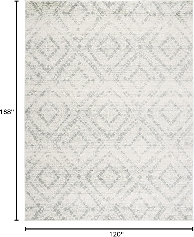 SAFAVIEH Adirondack Collection Area Rug - 10' x 14', Ivory & Green, Contemporary Design, Stain Resistant, Ideal for High Traffic Areas in Living Room, Bedroom & Dining Room (ADR131X-10)