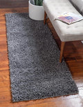 Unique Loom Davos Shag Collection Area Rug - Solid (2' 7" x 20' Runner, Peppercorn)