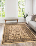 Unique Loom Sialk Hill Collection Area Rug - Washington (7' 1" x 10' Rectangle Ivory/Black)
