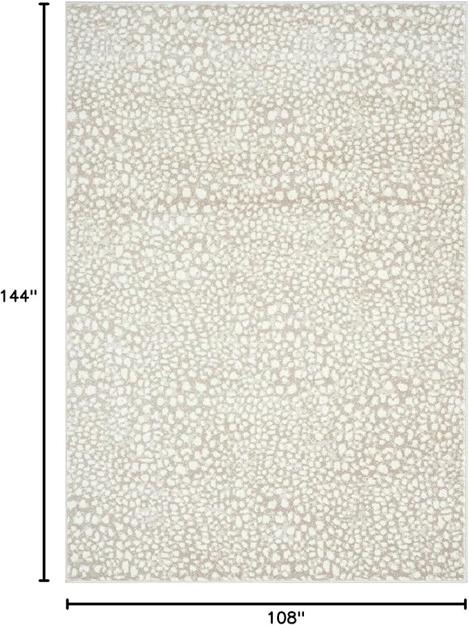 Abani Beige Cheetah Print Area Rug Rugs, Arto Collection - Contemporary Durable Accent Rug (8'11"'x12')