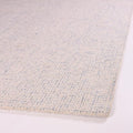 Hand-Tufted 100% Wool Pile Area Rug – Geometric Textured Grid Check Pattern – Thick and Durable Floor Carpet for Bedroom, Living Room, Kids Room, and Dining Area (Ivory Blue, 5' x 8')