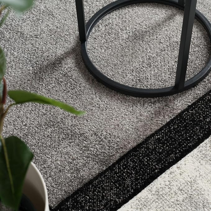 Paco Home Area Rug Modern Geometric Pattern in Grey White, Size: 2' x 3'7"