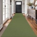 Braided Runner Rug 3x16 Ft Washable Runners for Hallways Non Slip Rubber Backed Kitchen Runners Cotton Long Entryway Runner Indoor, Woven Carpet for Hall Stair Entryway, Green