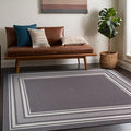 Beverly Rug Non Slip Area Rugs 3x3 Modern Bordered Non Skid Rubber Backing Soft Area Rug for Living Dining Room Easy to Clean Non Shedding Kitchen Bedroom Indoor Carpet 3 x 3 Gray