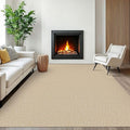 EARTHALL Washable Area Rugs 6x9 Ft Non Slip Living Room Rugs Cotton Dining Room Rug Braided Bedroom Rugs Indoor Outdoor Floor Carpet for Living Room, Bedroom, Dining Room, Golden Beige/White
