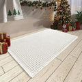 AMOAMI Upgraded Waffle Bath Mat, Super Absorbent Non Slip Bath Mats for Bathroom Floor, Machine Washable Bathroom Rugs with Tassels, Rubber Backed Bathroom Mats, Ultra Soft, 17" x 24", White
