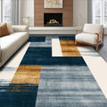 Flatwoven High Traffic Area Rug 5x7, Eclectic Funky Ink Wash Design Abstract Area in Multi Tone, Non Slip, Stain Resistant, Washable Area Rugs for Living Room, Bedroom (Blue, 5x7)