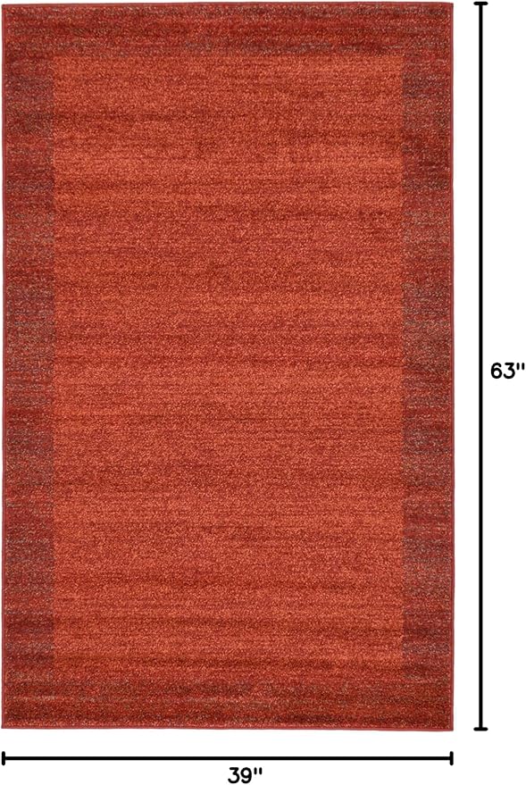 Rugs.com Angelica Collection Rug – 3' x 5' Terracotta Medium Rug Perfect for Entryways, Kitchens, Breakfast Nooks, Accent Pieces