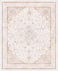 Marsail 5x7 Machine Washable Area Rug, Soft & Slip-Resistant Large Area Rug with Reinforced Bound Edges, Vintage Short-Pile Washable Rug with Floral Pattern for Living Room, Dinning Room and Bedroom